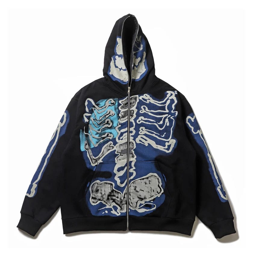 "Skeleton Graffiti" Full Zip Hoodie