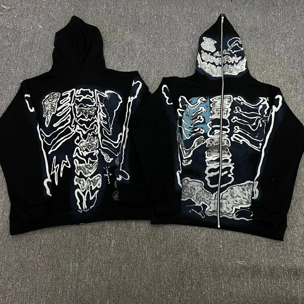 "Skeleton Graffiti" Full Zip Hoodie