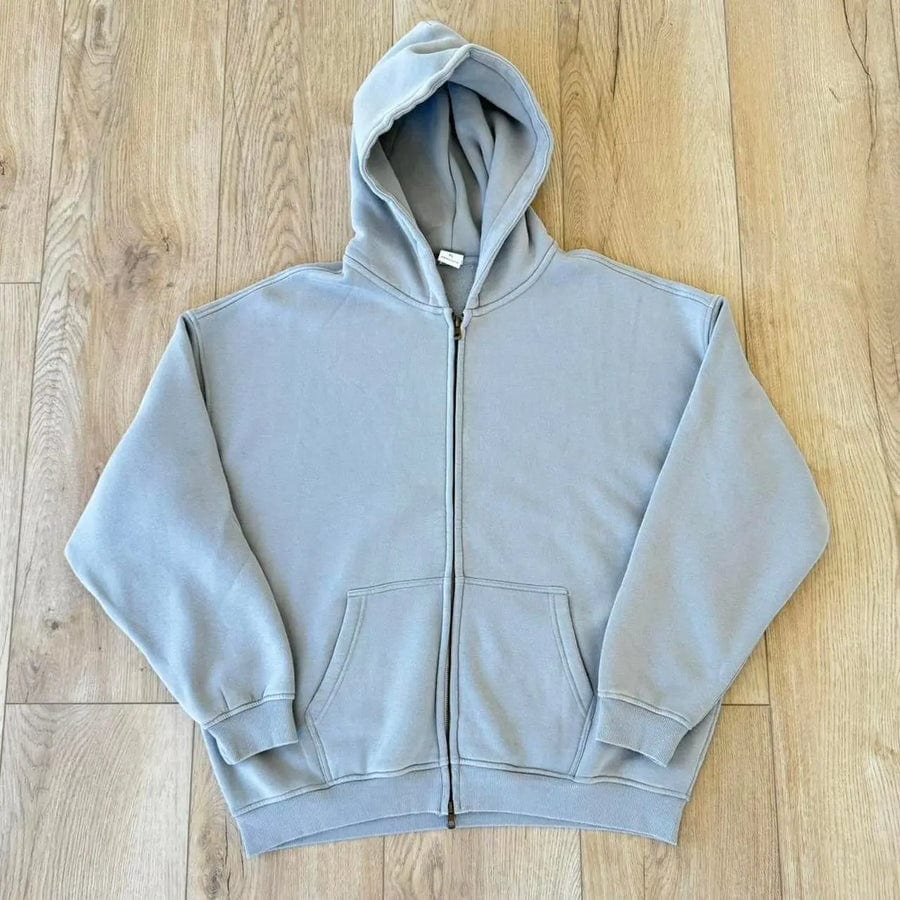 "Faded Gray" Dual-Zip Hoodie