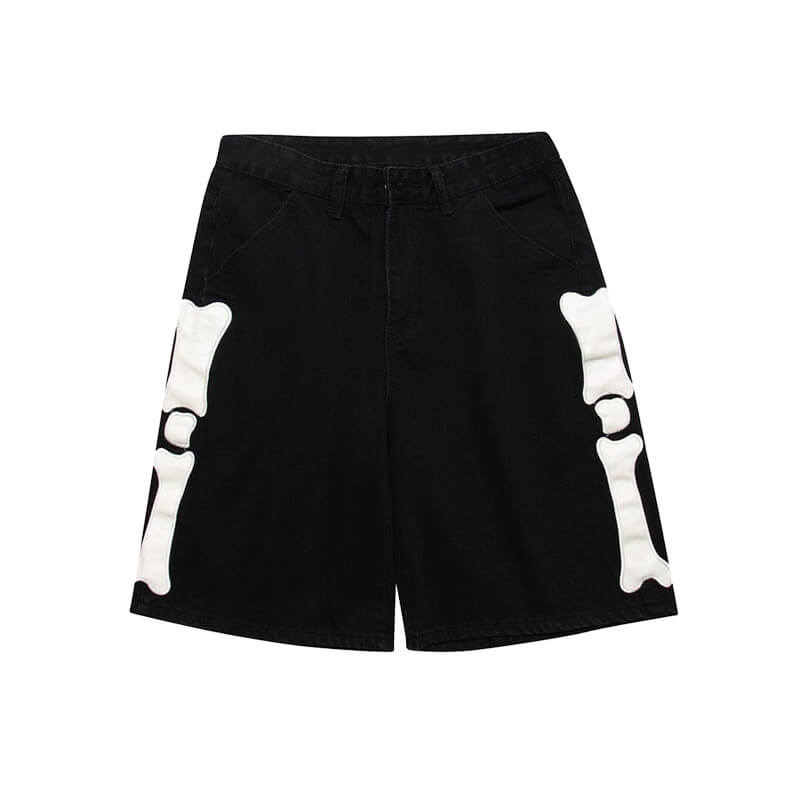 "Skeleton Legs" Denim Shorts