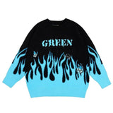 "Flame Butterfly" Embroidery Sweater