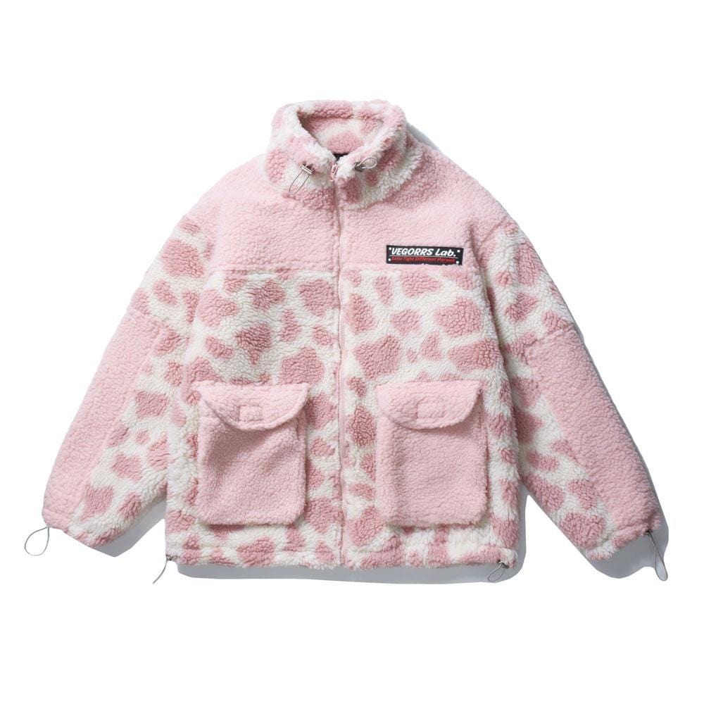 "Cow Spots" Winter Sherpa Coat