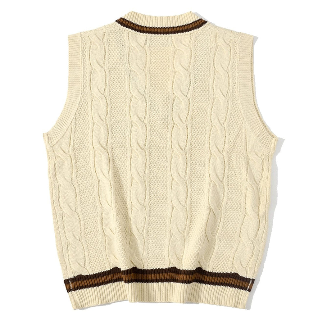 "Bear Embroidery" Knit Vest