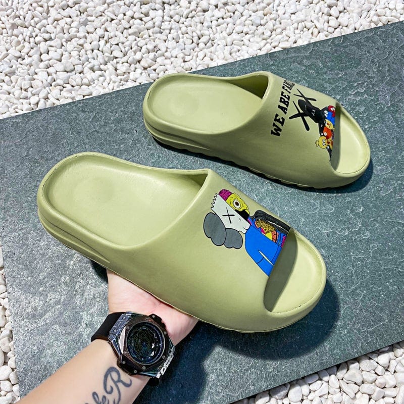 We Are Family Foam Slide Sesame Green