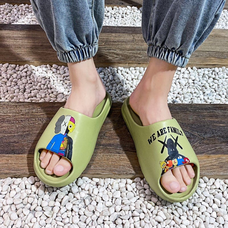 We Are Family Foam Slide Sesame Green