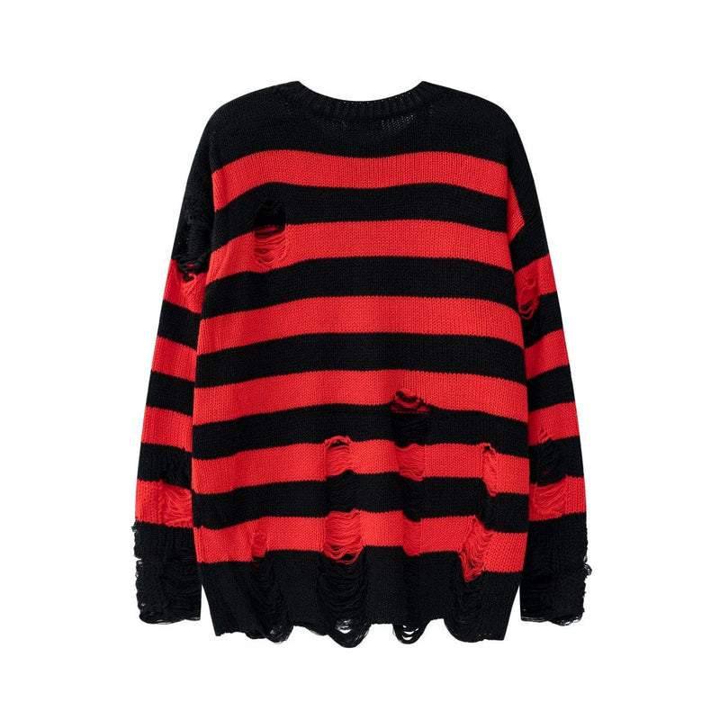 "Striped" Distressed Sweater