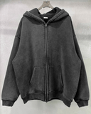 "Faded Black" Dual-Zip Hoodie