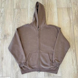 "Faded Brown" Dual-Zip Hoodie