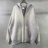 "Faded Gray" Dual-Zip Hoodie