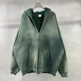 "Faded Green" Dual-Zip Hoodie