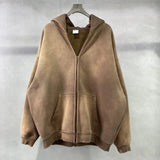 "Faded Brown" Dual-Zip Hoodie