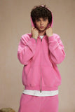 "Faded Pink" Dual-Zip Hoodie