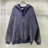 "Faded Navy Blue" Dual-Zip Hoodie