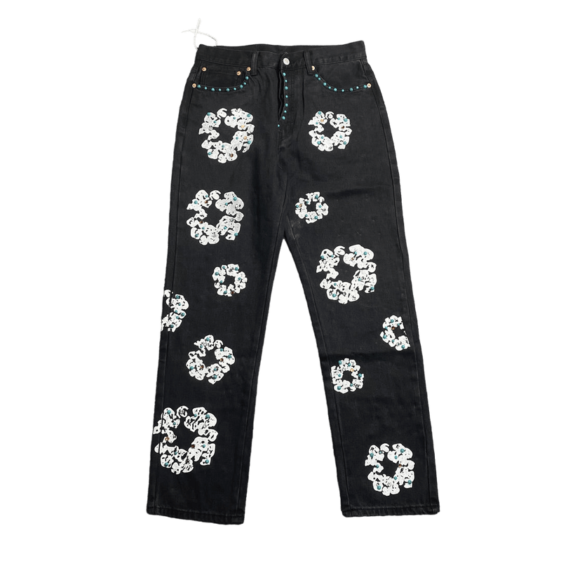 "The Cotton Wreath" Rhinestone Jeans