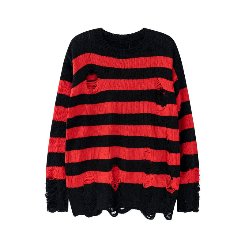 "Striped" Distressed Sweater
