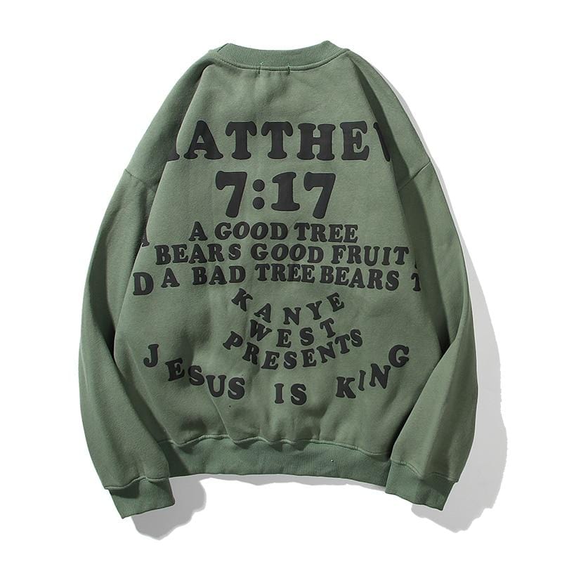 "Jesus Is King" Sweatshirt - Olive