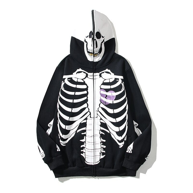 "Skeleton Punk" Full Zip Hoodie