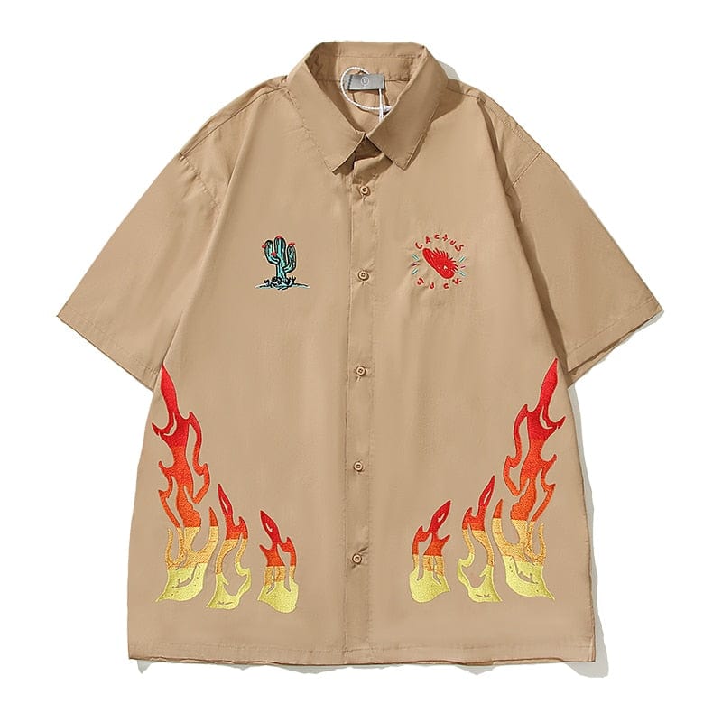 "Cactus Flame" Button-Up Shirt