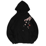 "Floral Crane" Embroidery Hoodie