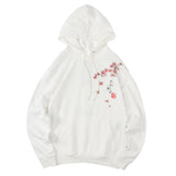 "Floral Crane" Embroidery Hoodie