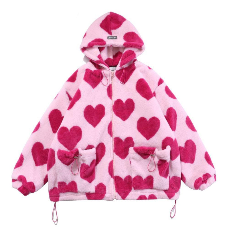 "Lovely Hearts" Winter Sherpa Coat
