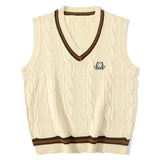 "Bear Embroidery" Knit Vest