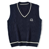 "Bear Embroidery" Knit Vest