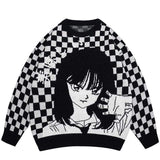 "Plaid Anime Girl" Sweater