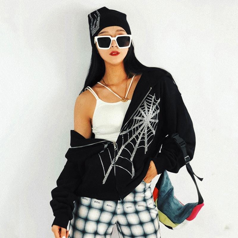 "Spider-Web" Zip Hoodie