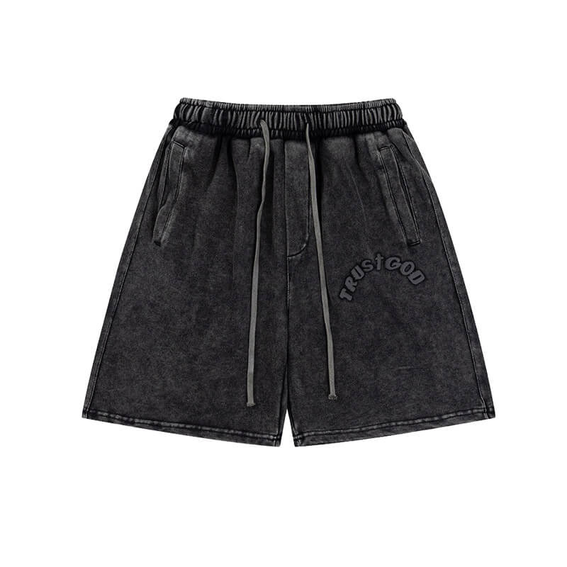 "Trust God" Vintage Black Shorts